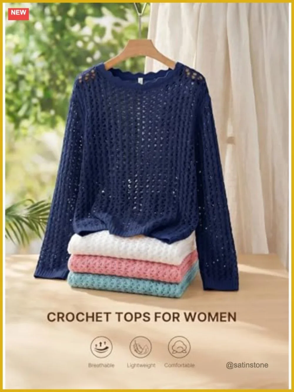 Off Shoulder Loose Knit Summer Sweater Lightweight Crochet Beach Cover Up